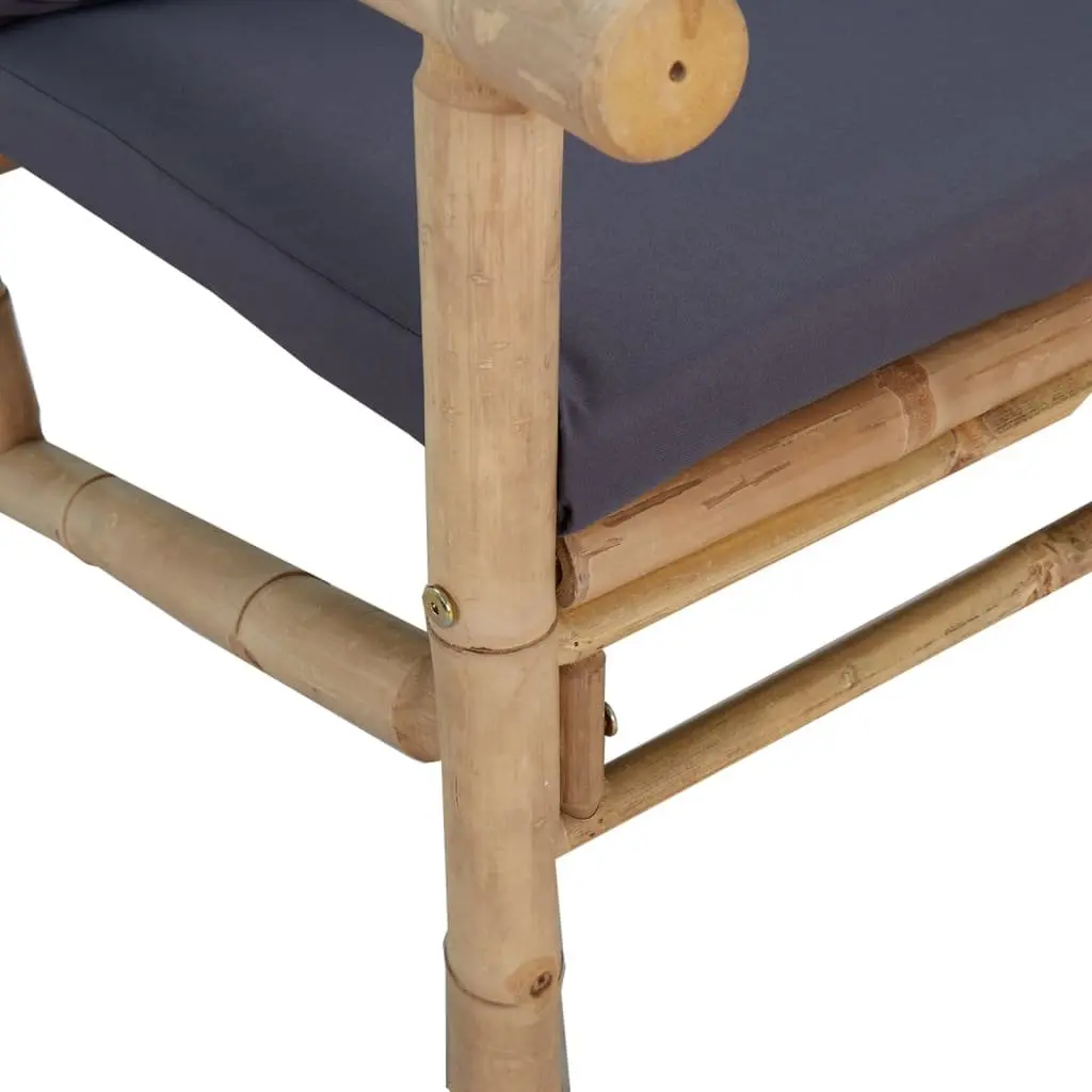 Bamboo Garden Bench with Cushions