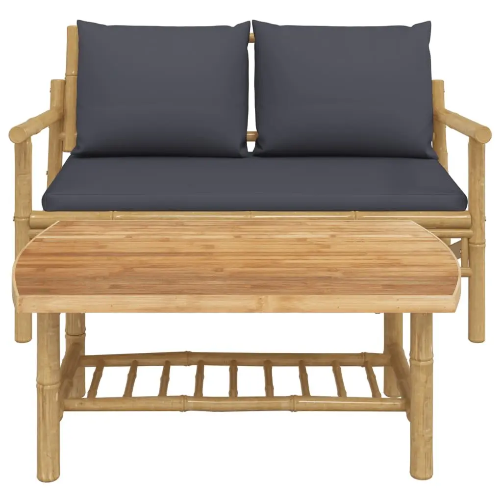 Outdoor Sectional Sofa Lounge Set 2 Piece Garden Seating Grey