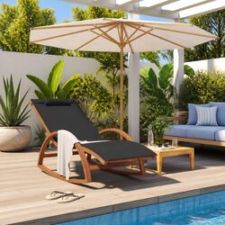 Comfortable and Reliable Grey Outdoor Rocking Chair