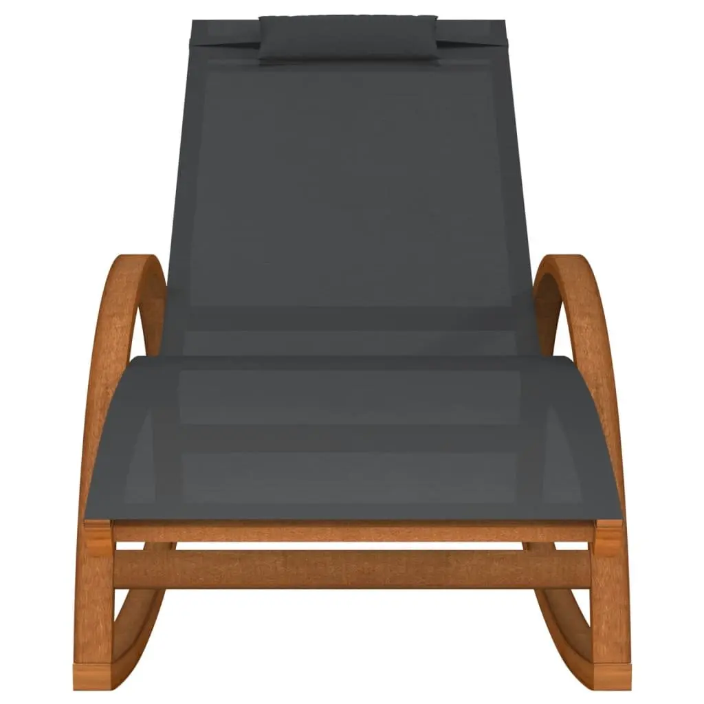 Rocking Chair Outdoor Relaxation Grey Textilene Garden Lounger