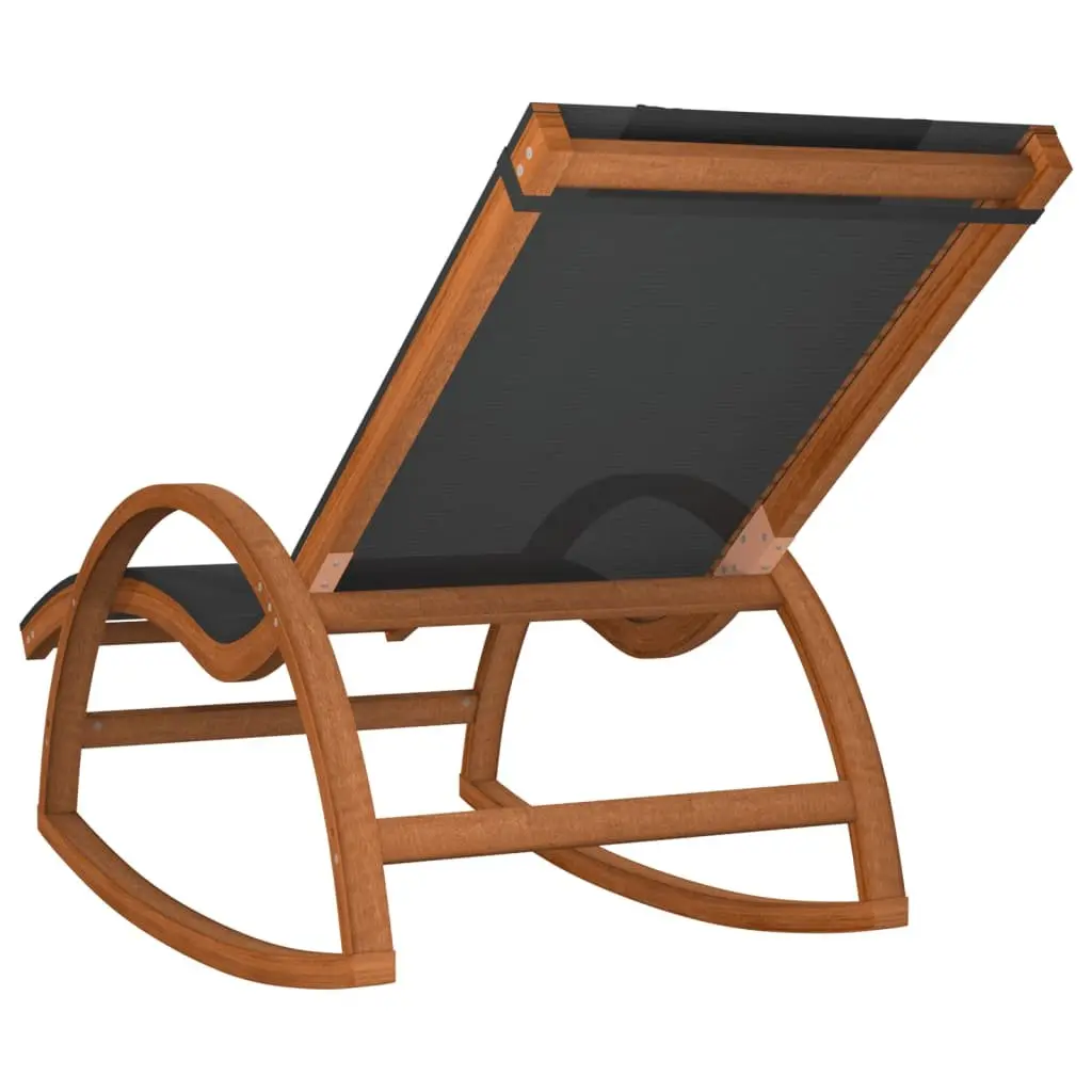 Rocking Chair Outdoor Relaxation Grey Textilene Garden Lounger