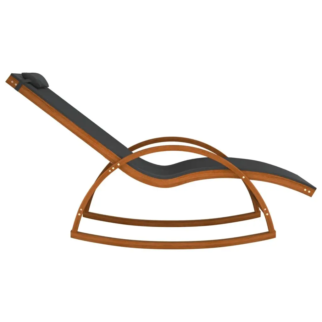 Rocking Chair Outdoor Relaxation Grey Textilene Garden Lounger