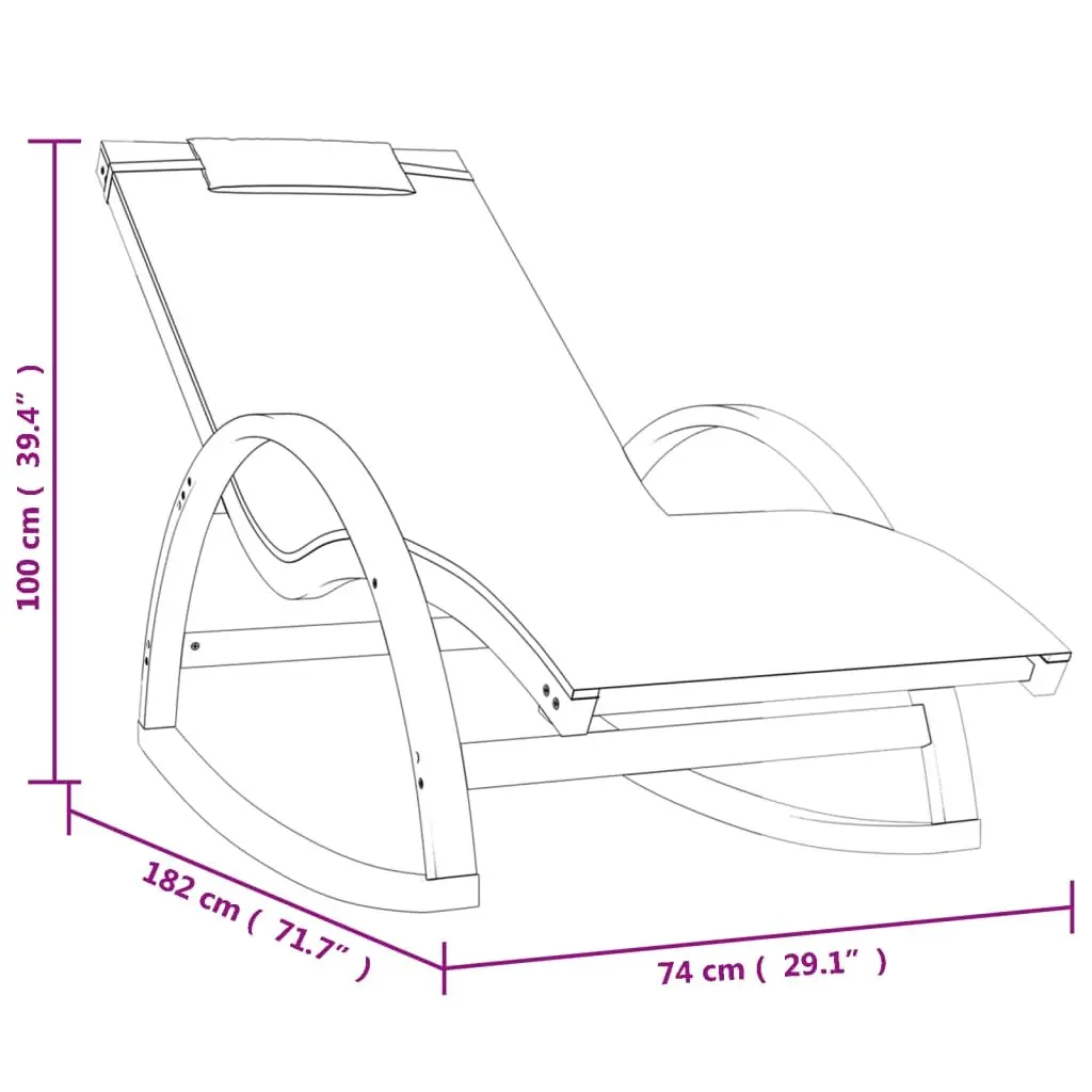 Rocking Chair Outdoor Relaxation Grey Textilene Garden Lounger