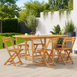 Warm Natural Finish Extending Garden Table 110-160x80x75cm