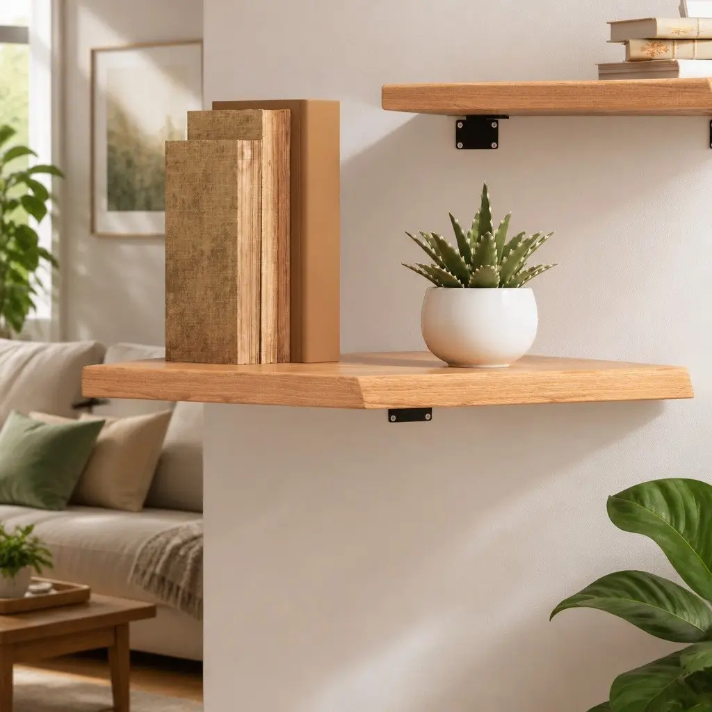Wall Shelf Rustic Storage Solid Wood 40 x 60 cm Light Brown