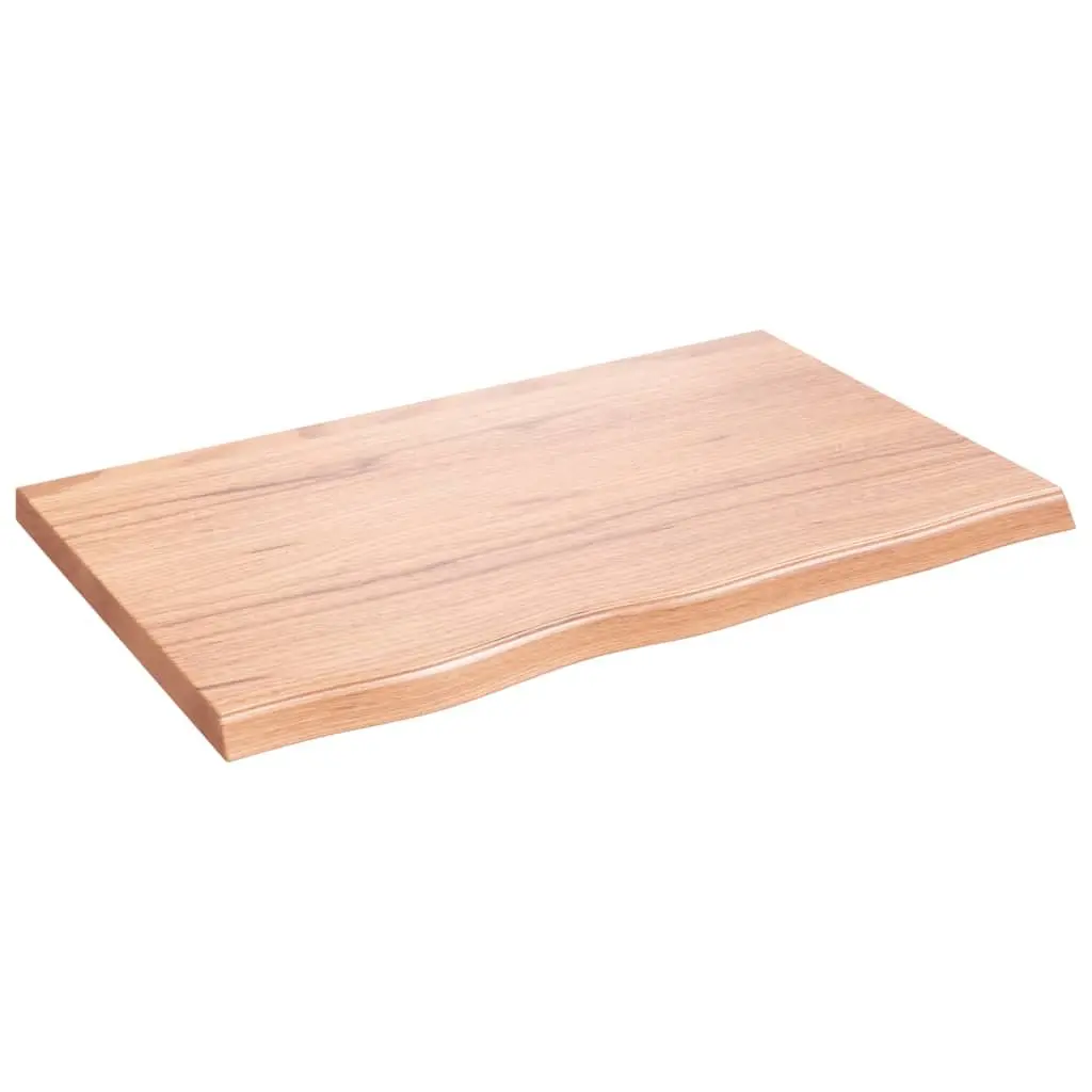 Wall Shelf Light Brown Rustic Solid Oak Wood 80x50cm Storage Ledge