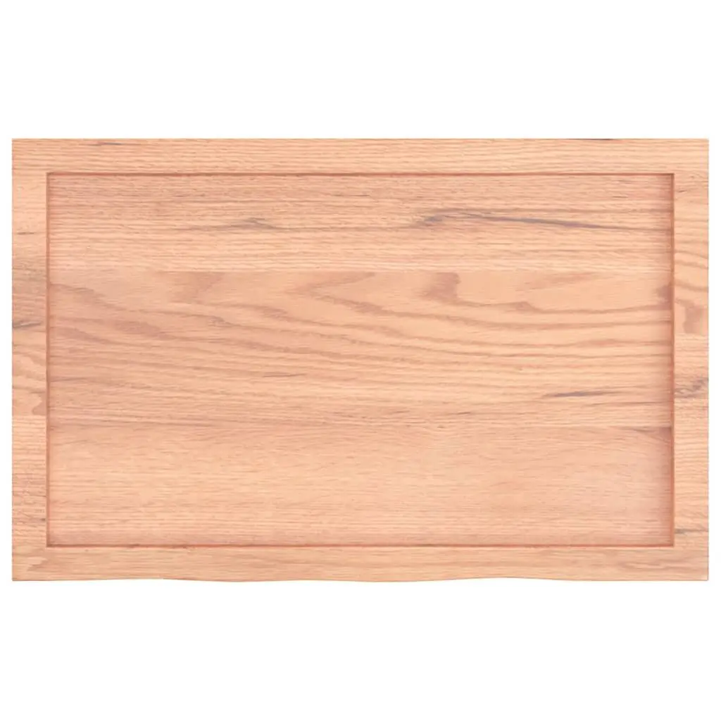 Wall Shelf Light Brown Rustic Solid Oak Wood 80x50cm Storage Ledge