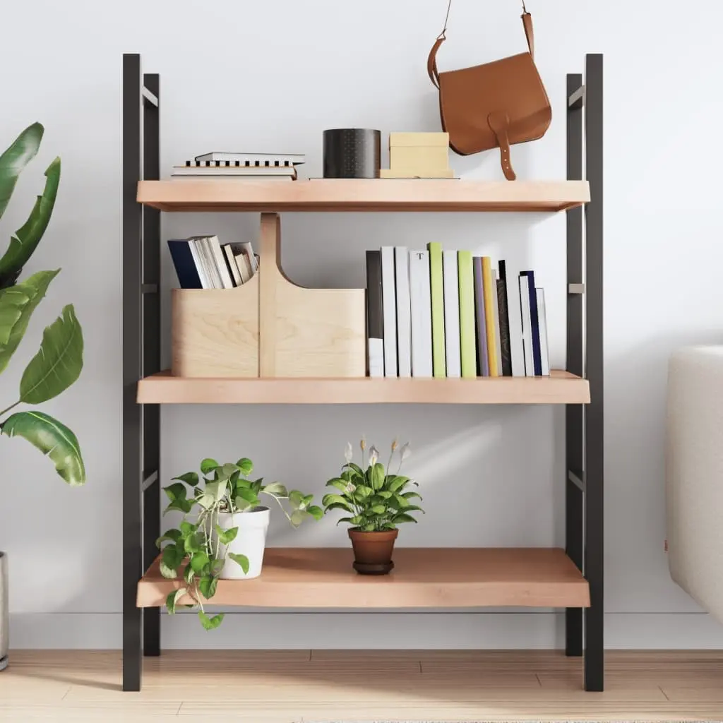 Wall Shelf Oak Solid Wood Light Brown 80x60cm Rustic Storage Floating Ledge