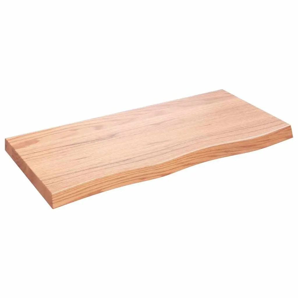 Wall Shelf Solid Oak Wood Rustic Storage Floating Ledge 100x50cm Light Brown