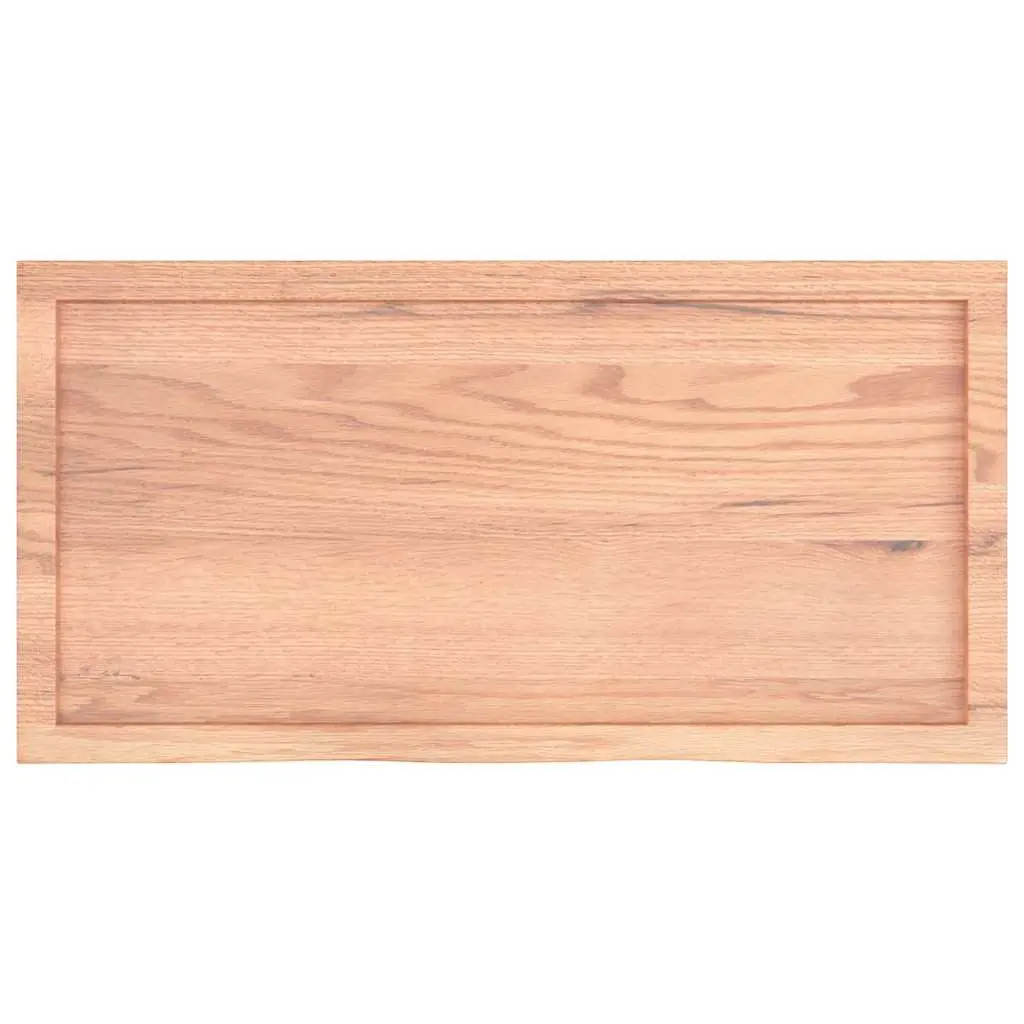 Wall Shelf Solid Oak Wood Rustic Storage Floating Ledge 100x50cm Light Brown