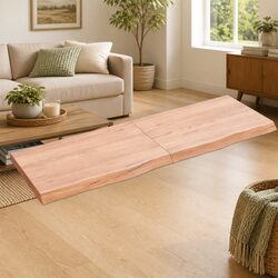 Wall Shelf Solid Oak Brown 120x40cm Rustic Storage Fold Treated Wood Ledge