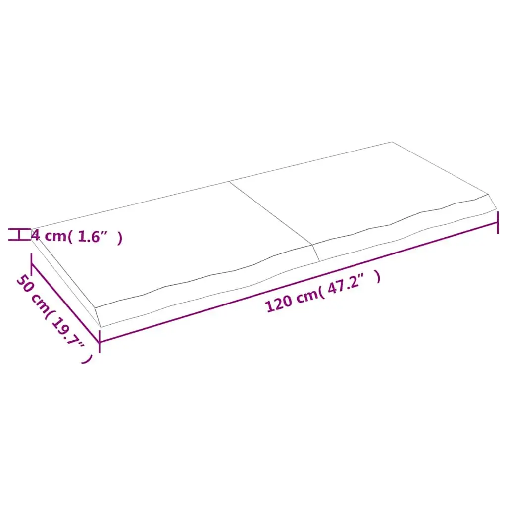 Wall Shelf Solid Oak Wood Brown Rustic Floating Storage Folding Design 120x50cm