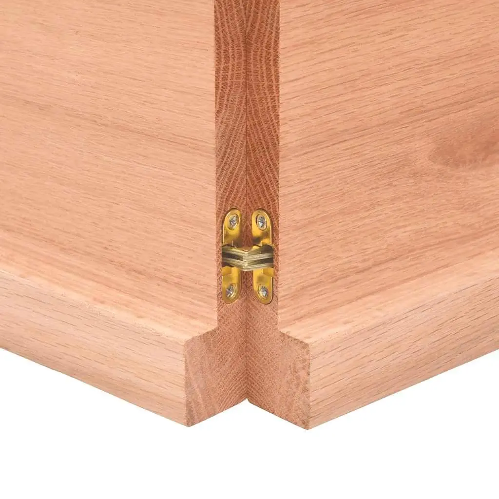 Wall Shelf Rustic Brown Solid Oak Wood Folding Storage 140x50 cm