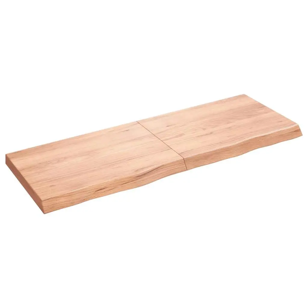 Wall Shelf Brown Solid Oak Wood Folding Storage Rustic Style 140x50cm