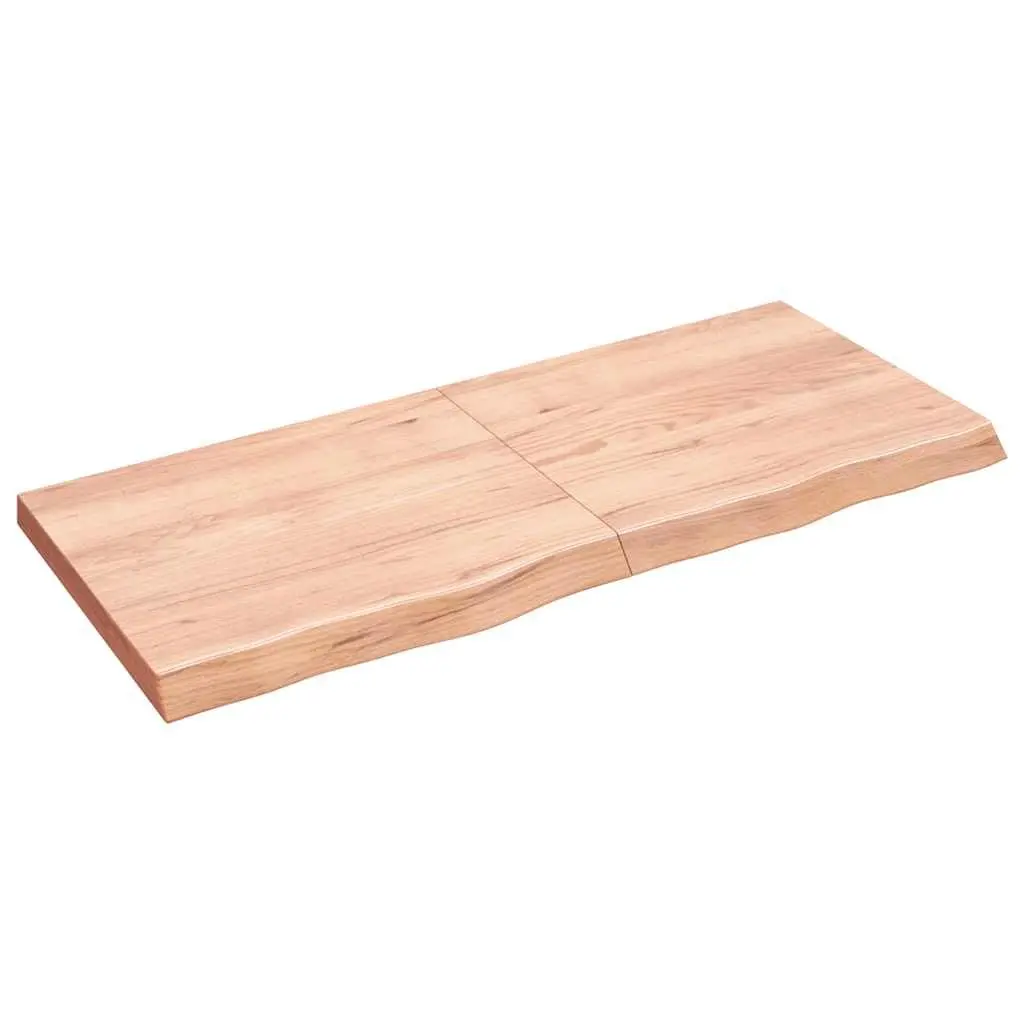 Wall Shelf Brown Solid Oak Wood 140x60cm Rustic Storage Handmade Live Edge