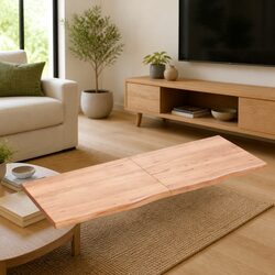 Wall Shelf Light Brown 160x60cm Solid Oak Wood Rustic Handmade Folding Storage