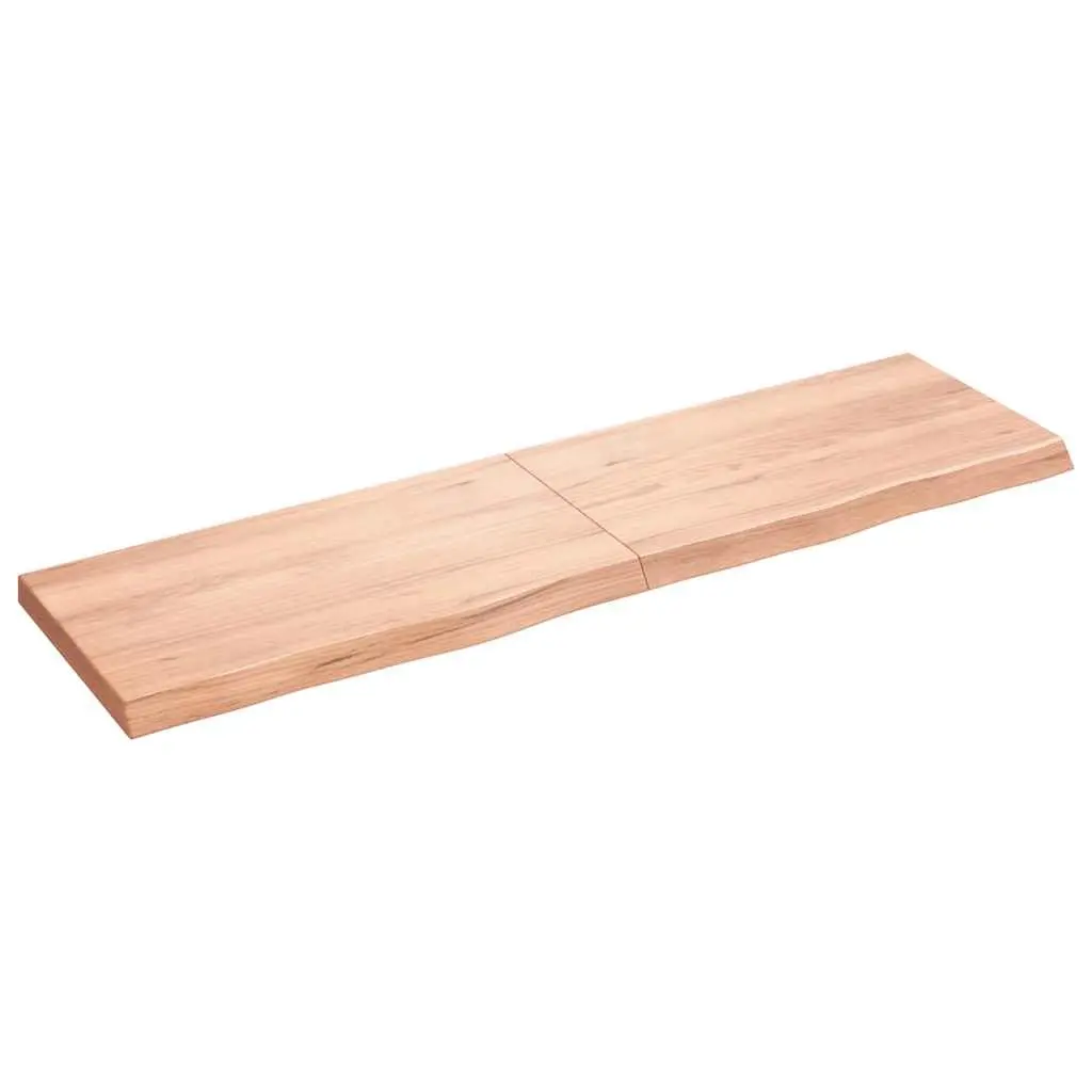 Wall Shelf Solid Oak Wood Folding Storage 180cm Brown Rustic Handmade Live Edge
