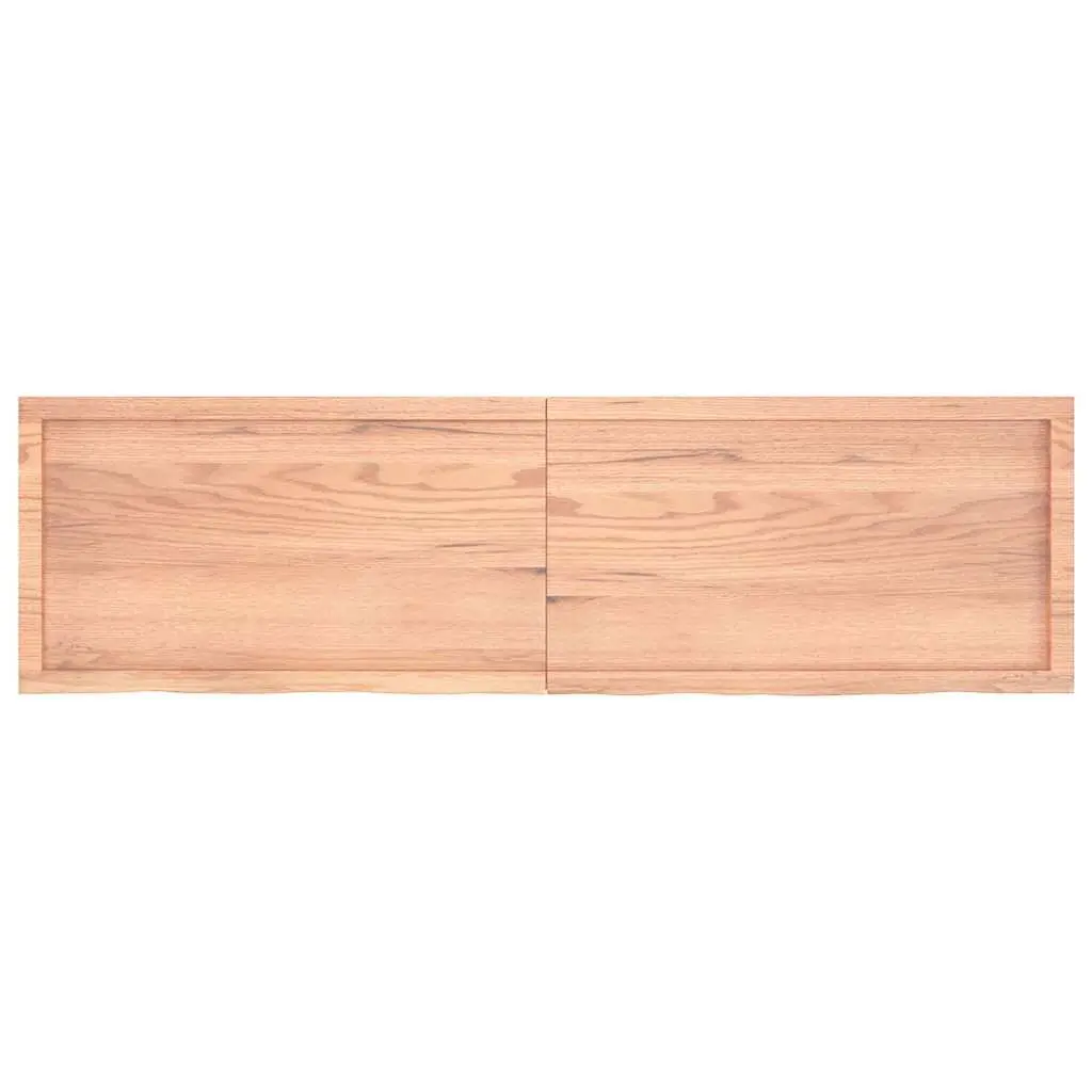 Wall Shelf Solid Oak Wood Folding Storage 180cm Brown Rustic Handmade Live Edge