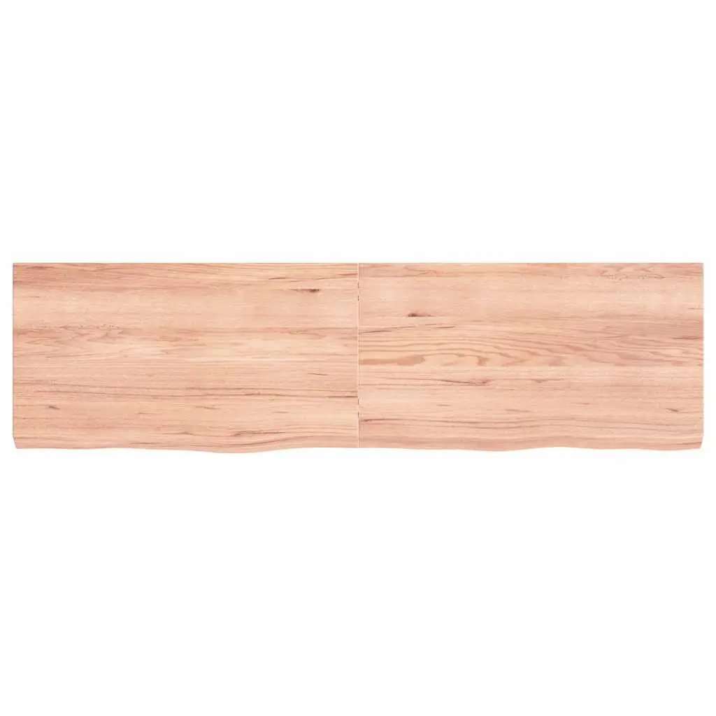 Wall Shelf Solid Oak Wood Folding Storage 180cm Brown Rustic Handmade Live Edge