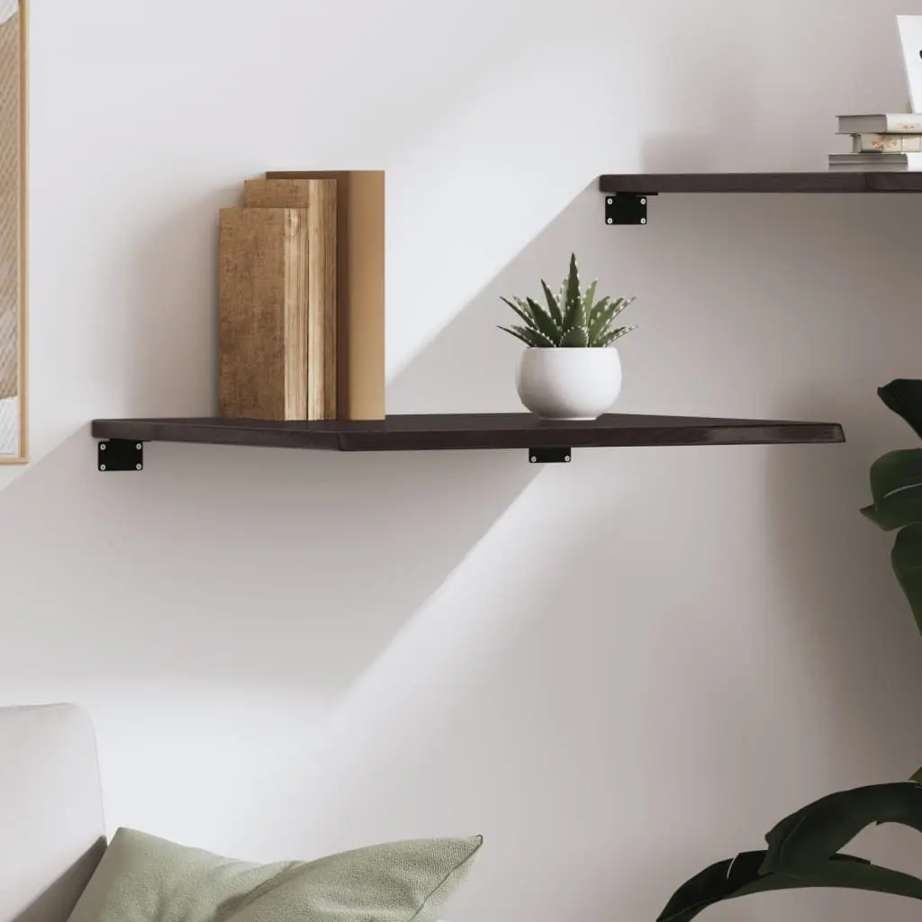 Wall Shelf Rustic Storage 60x50x2 cm Dark Brown Solid Wood