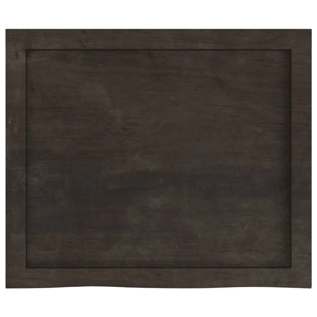Wall Shelf Rustic Storage 60x50cm Dark Brown Solid Oak Wood