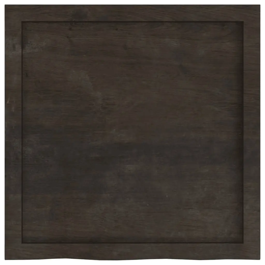 Wall Shelf Rustic Storage Display 60 x 60 x 2-4 cm Dark Brown Solid Oak Wood