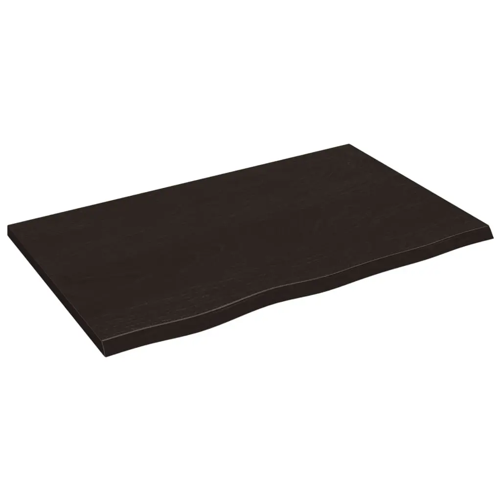Wall Shelf Rustic Solid Oak Wood Dark Brown Floating Storage 80 x 50 x 2 cm
