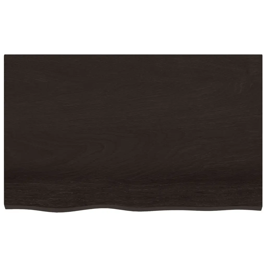 Wall Shelf Rustic Solid Oak Wood Dark Brown Floating Storage 80 x 50 x 2 cm