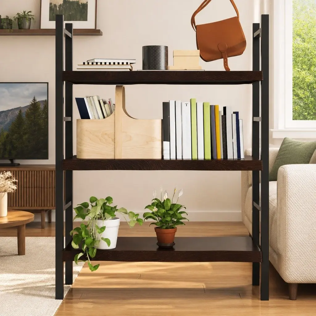 Wall Shelf Solid Oak Wood Rustic Dark Brown 80x50 cm