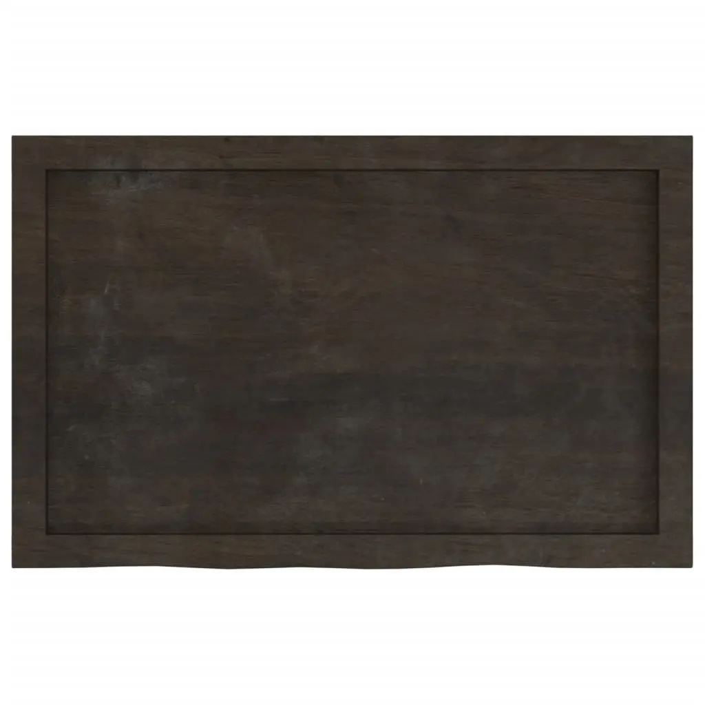 Wall Shelf Solid Oak Wood Rustic Dark Brown 80x50 cm