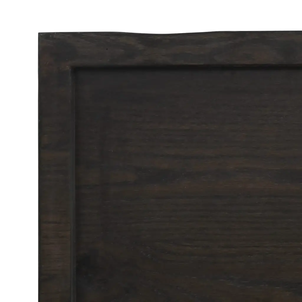Wall Shelf Rustic Storage Solid Oak Wood Dark Brown Handmade Live Edge 80 x 60 x 2-6 cm