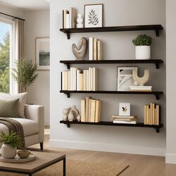 Wall Shelf Dark Brown Solid Oak Wood 100x30x2 cm Storage Rustic Style