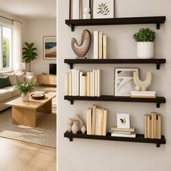 Wall Shelf Dark Brown Solid Oak Wood 100x30cm Rustic Storage Floating Ledge