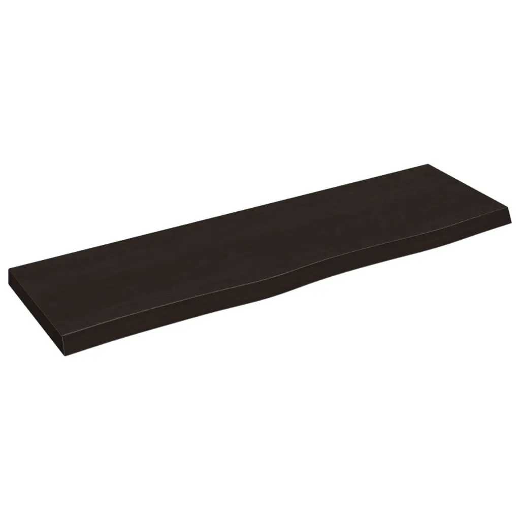 Wall Shelf Rustic Storage 100x30cm Dark Brown Solid Oak Wood