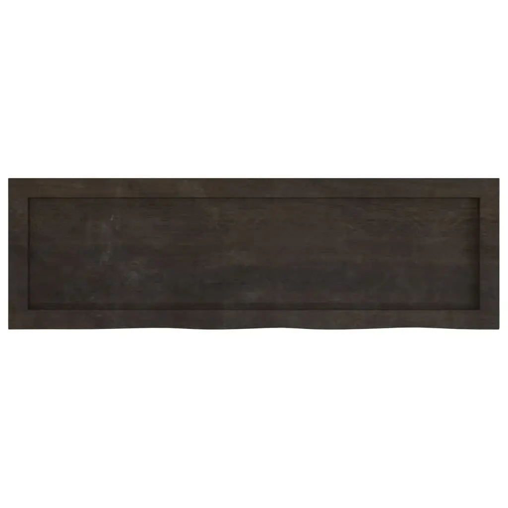 Wall Shelf Rustic Storage 100x30cm Dark Brown Solid Oak Wood