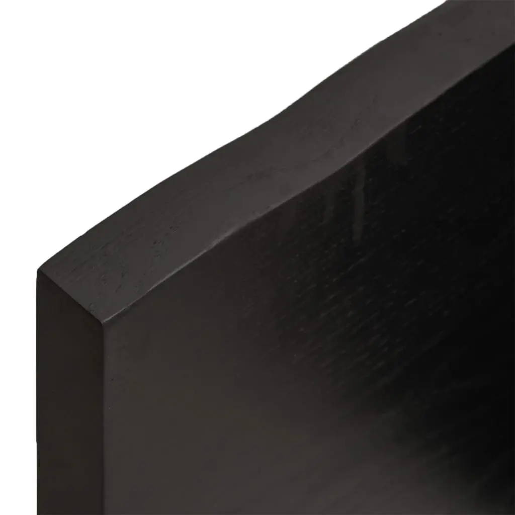 Rustic Solid Oak Wood Wall Shelf, Dark Brown 100x40cm