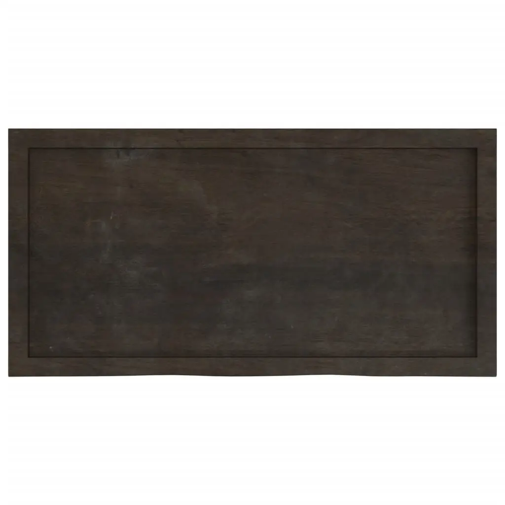 Wall Shelf Dark Brown Solid Oak Wood Storage Floating Ledge Rustic Style