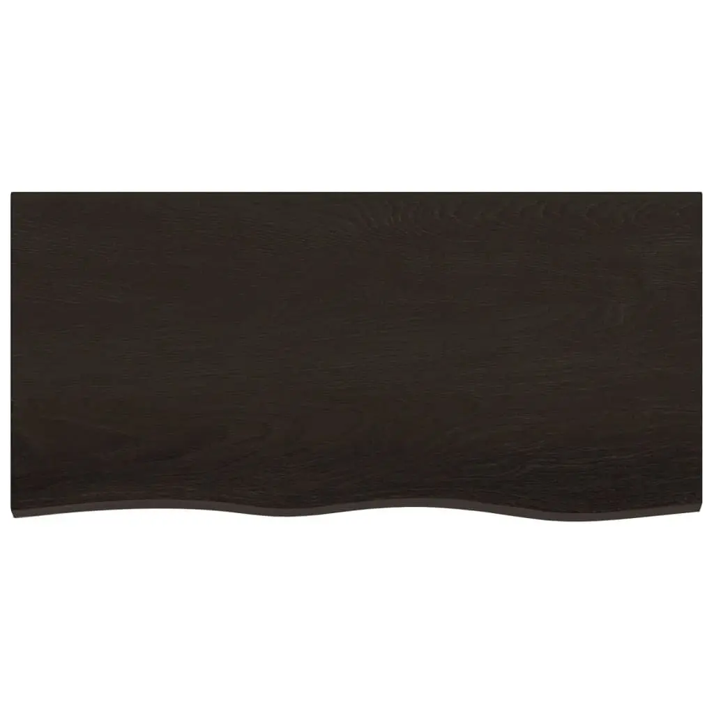 Wall Shelf Dark Brown Solid Oak Wood Storage Floating Ledge Rustic Style