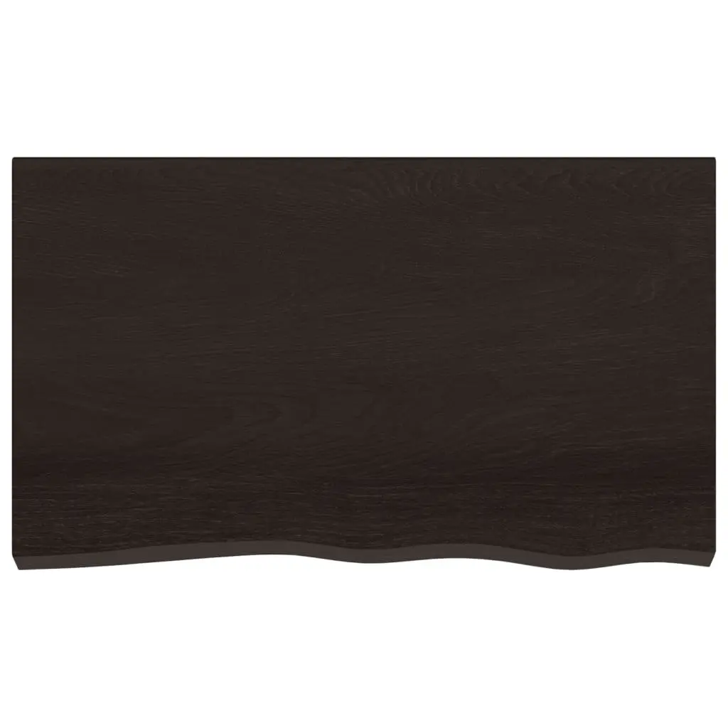 Wall Shelf Storage 100x60x2 cm Dark Brown Oak Solid Wood Rustic
