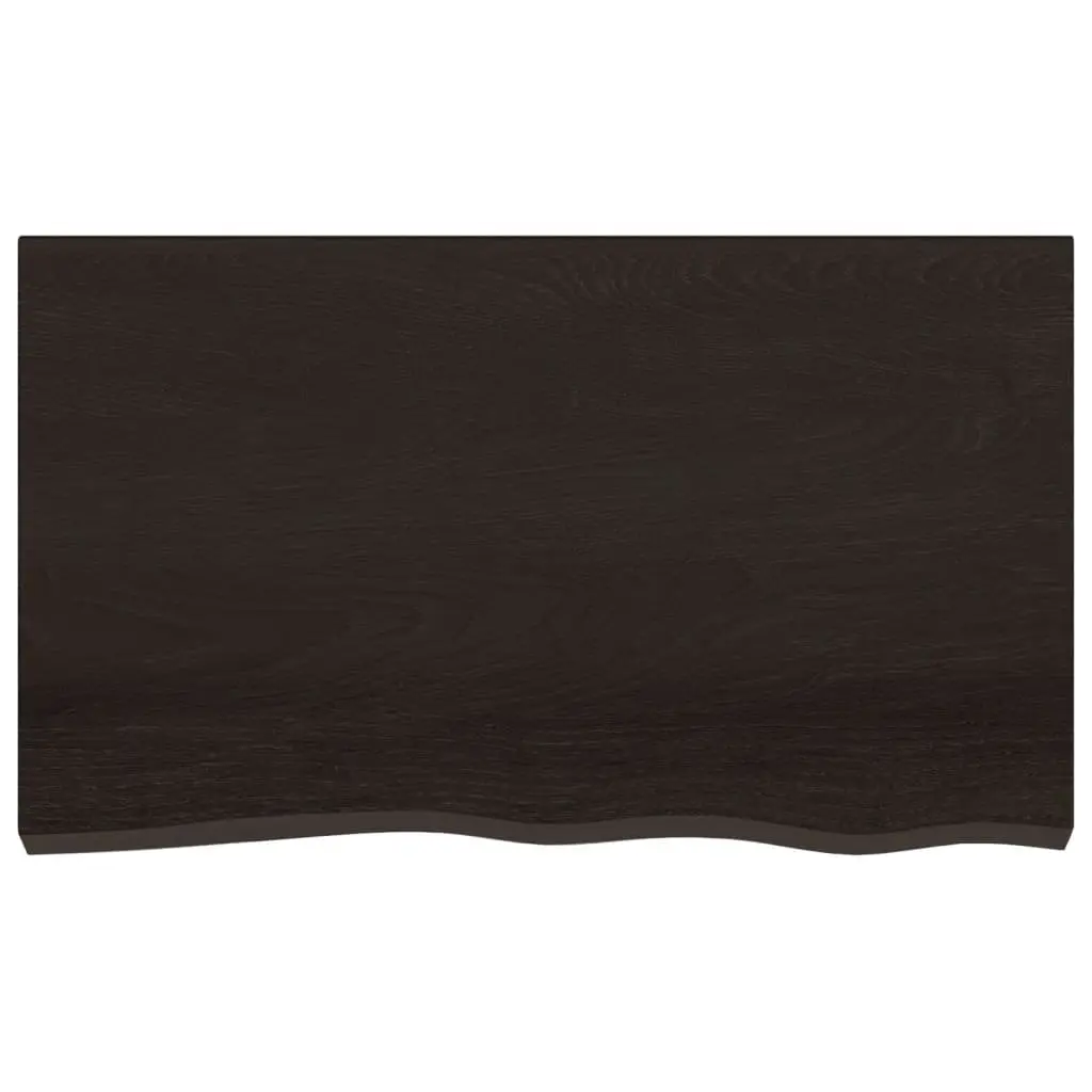 Wall Shelf Dark Brown Solid Oak Wood Storage Rustic Live Edge Floating Ledge