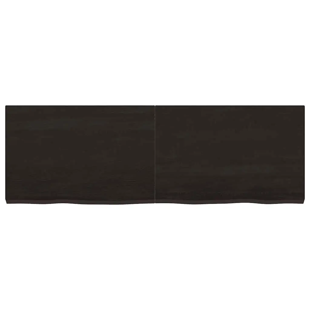 Wall Shelf Dark Brown Solid Oak Wood 120x40cm Rustic Storage Folding Design