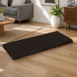 Wall Shelf Dark Brown Solid Oak Wood Rustic Storage Folding Design 120x50cm