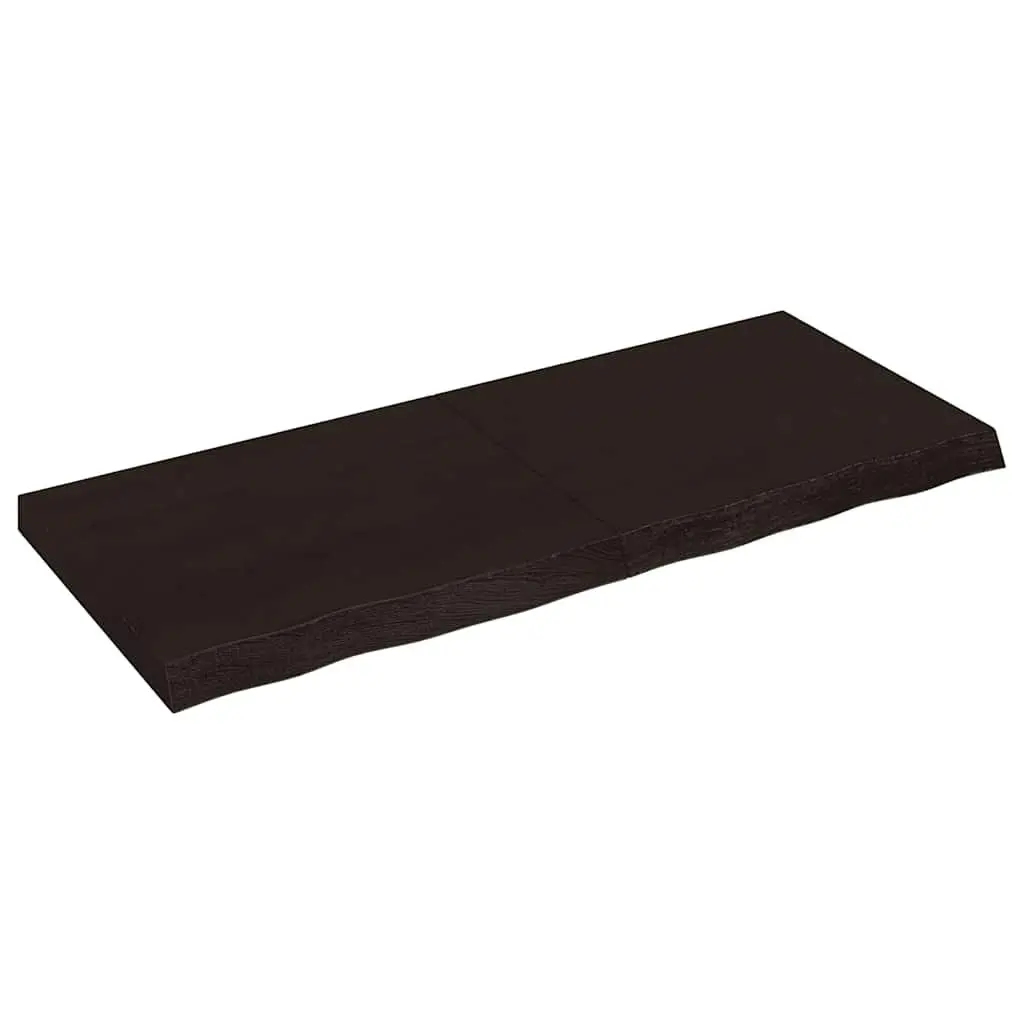 Wall Shelf Dark Brown Solid Oak Wood Rustic Storage Folding Design 120x50cm