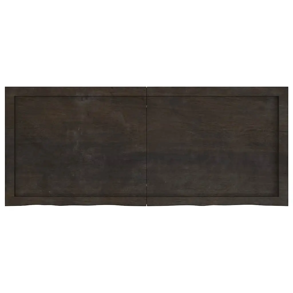 Wall Shelf Dark Brown Solid Oak Wood Rustic Storage Folding Design 120x50cm