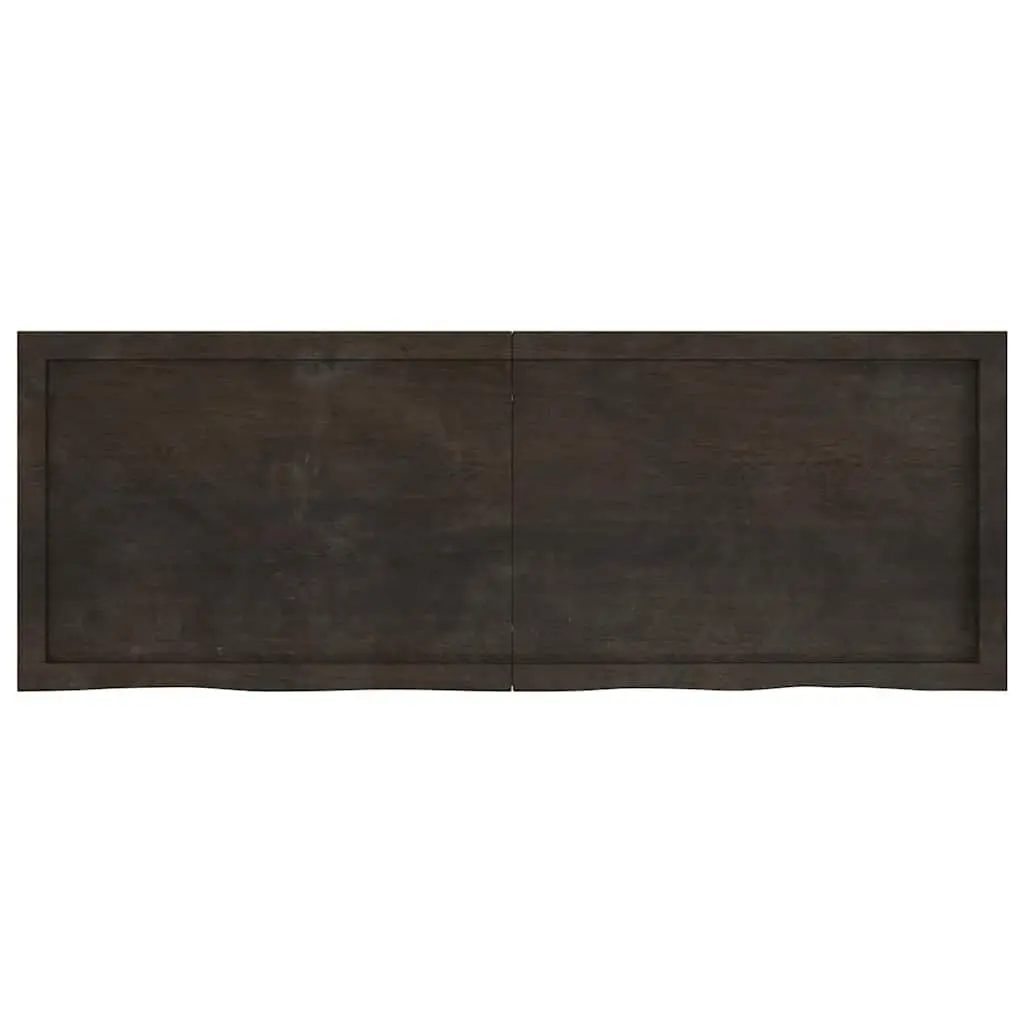 Wall Shelf Solid Oak Wood Rustic Folding Storage 140x50cm Dark Brown