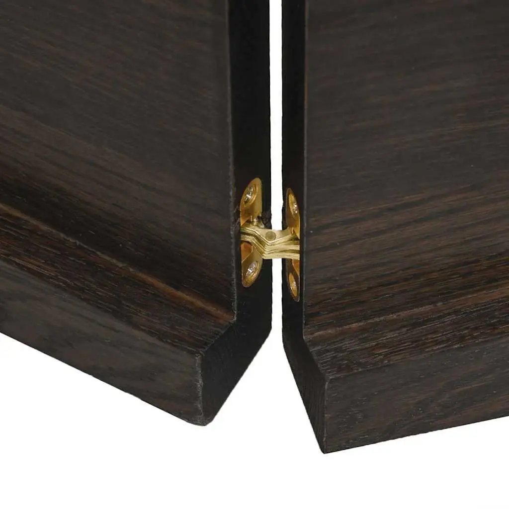 Wall Shelf Dark Brown Solid Oak Wood Rustic Storage Furniture Folding Design