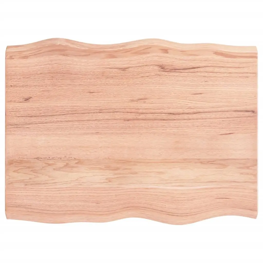 Solid Oak Wood Table Top Live Edge Brown 80x60cm Replacement Dining Surface