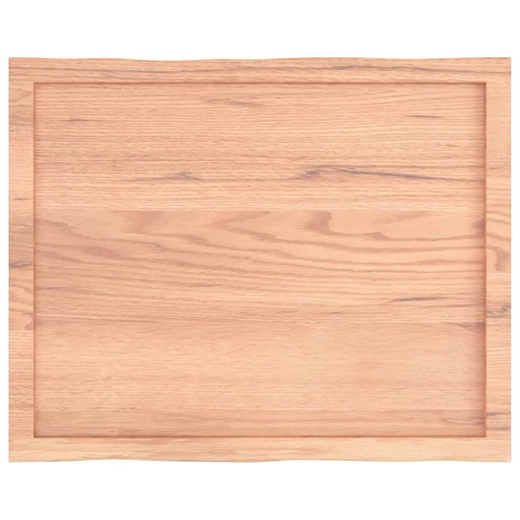 Solid Oak Wood Table Top Live Edge Brown 80x60cm Replacement Dining Surface