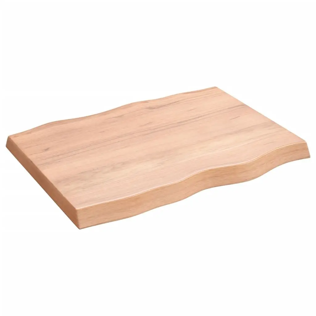 Solid Oak Live Edge Table Top in Brown