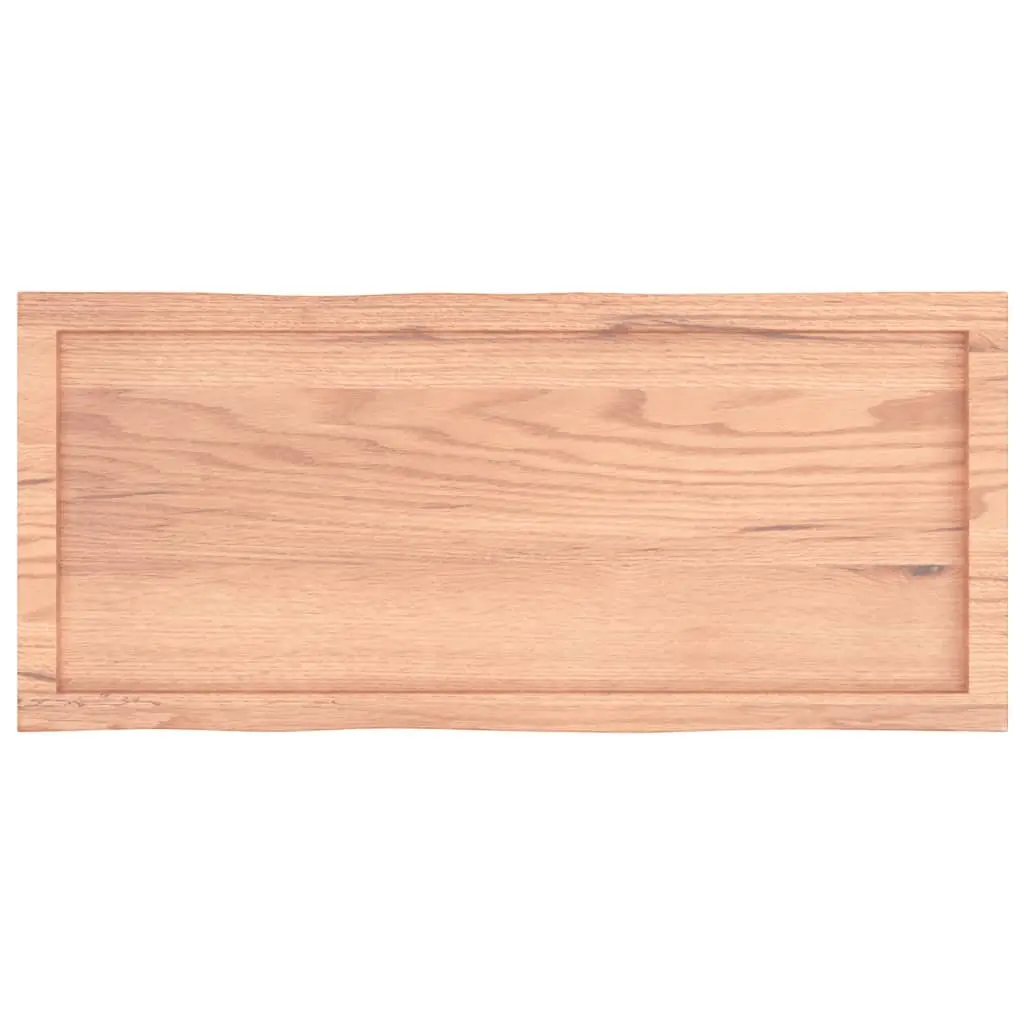 Oak Wood Live Edge Table Top Brown 100x40cm Handmade Replacement for Dining or Work Furniture